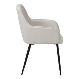 Mira Fauteuil de Salle à Manger Élégant en Tissu Beige avec Pieds M...