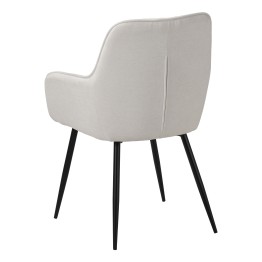 Mira Fauteuil de Salle à Manger Élégant en Tissu Beige avec Pieds M...