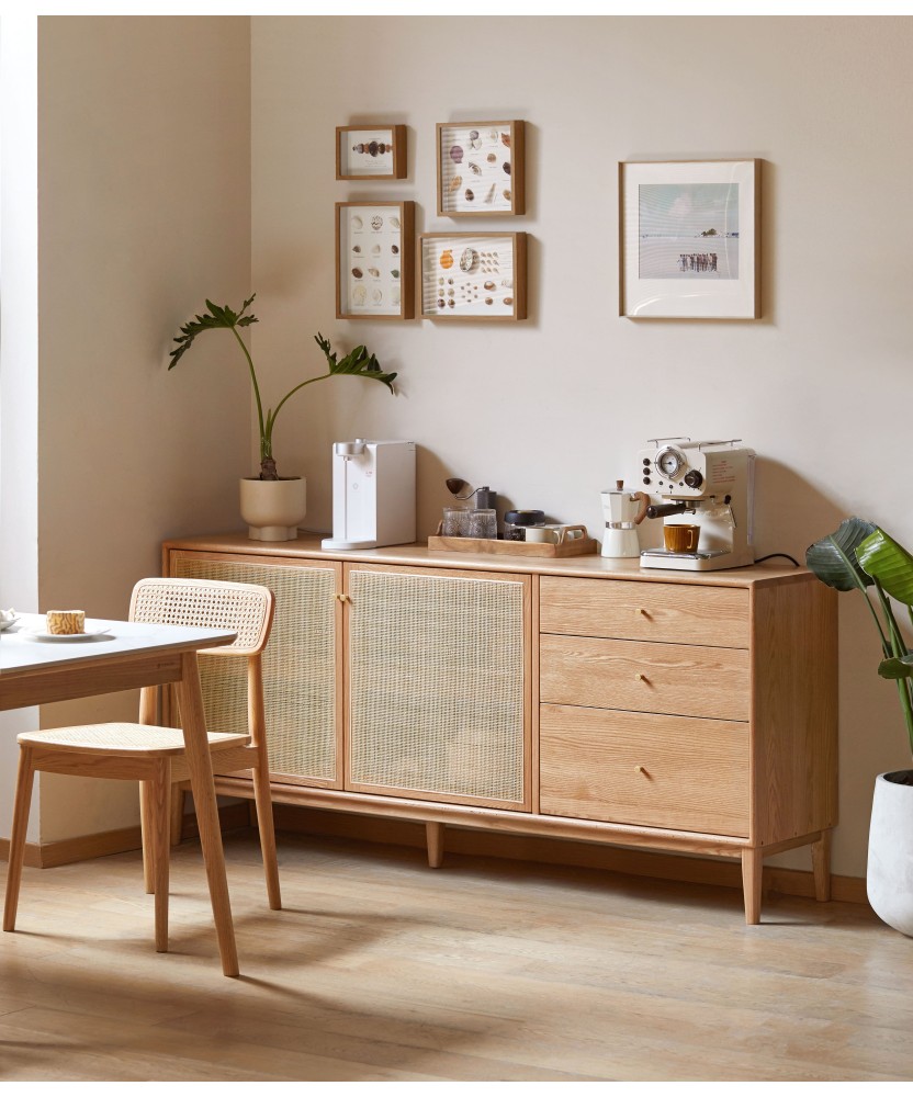 100% Solid Oak Sideboard 1.5m Buffet Cabinet Solid Wood Constructio... 100% Solid Oak Sideboard 1.5m Buffet Cabinet Solid Wood Constructio...