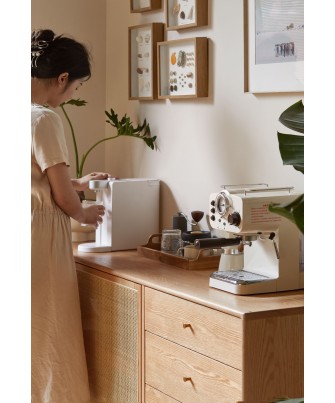 Buffet 1,5 m en Chêne Massif Meuble 100% Bois Tiroirs en Paulownia ...