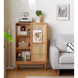 Buffet / Meuble d’appoint en chêne massif FAS avec porte coulissant...