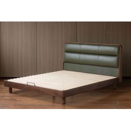Premium Soft Headboard Bed – North American Black Walnut & Genuine ...