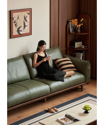 Premium 2.68 m Four-Seater Sofa – North American Black Walnut Frame...