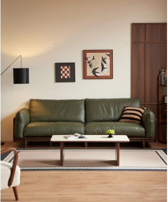 Premium 2.68 m Four-Seater Sofa – North American Black Walnut Frame...