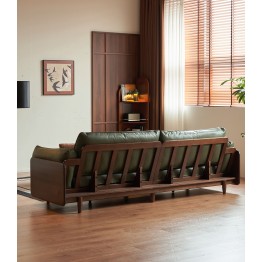 Premium 2.68 m Four-Seater Sofa – North American Black Walnut Frame...