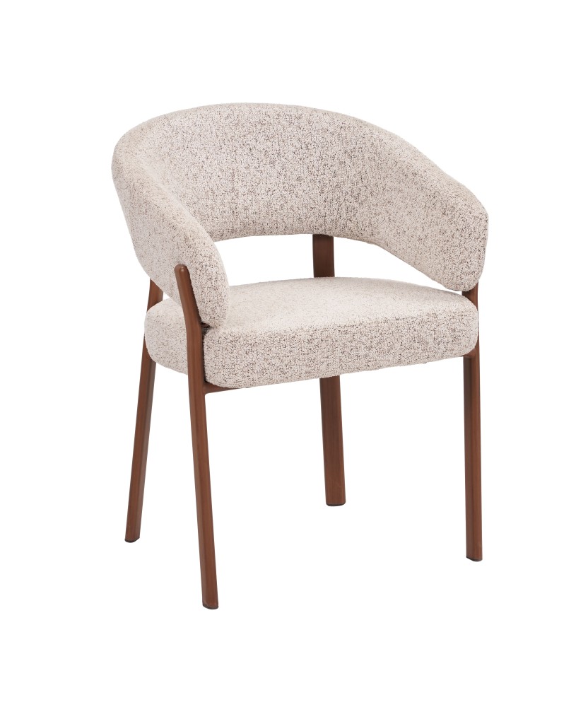 Fauteuil Arrondi en Tissu Bouclé au Style Scandinave Contemporain ...