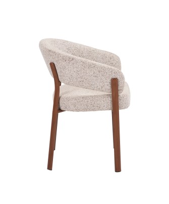 Open-Back Boucle Armchair in Contemporary Scandinavian Style