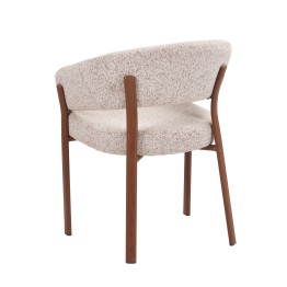 Open-Back Boucle Armchair in Contemporary Scandinavian Style