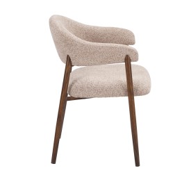 Boucle Armchair with Asymmetric Open-Back Design — Mid-Century Cont...