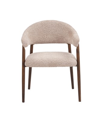 Fauteuil Accoudoirs en Tissu Bouclé au Design Asymétrique Contempor...