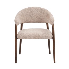 Fauteuil Accoudoirs en Tissu Bouclé au Design Asymétrique Contempor...