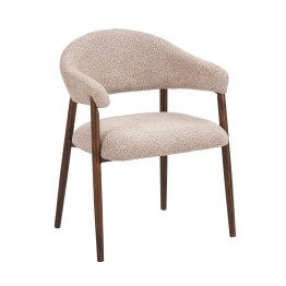 Boucle Armchair with Asymmetric Open-Back Design — Mid-Century Cont...