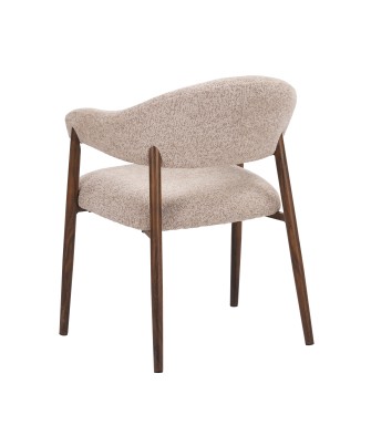 Fauteuil Accoudoirs en Tissu Bouclé au Design Asymétrique Contempor...