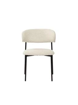 KELLY Chaise de Salle à Manger Minimaliste en Tissu Bouclé Côtelé ...