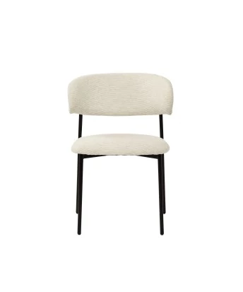 KELLY Chaise de Salle à Manger Minimaliste en Tissu Bouclé Côtelé ...