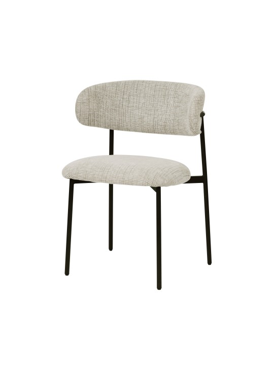 KELLY Chaise de Salle à Manger Minimaliste en Tissu Bouclé Côtelé ...