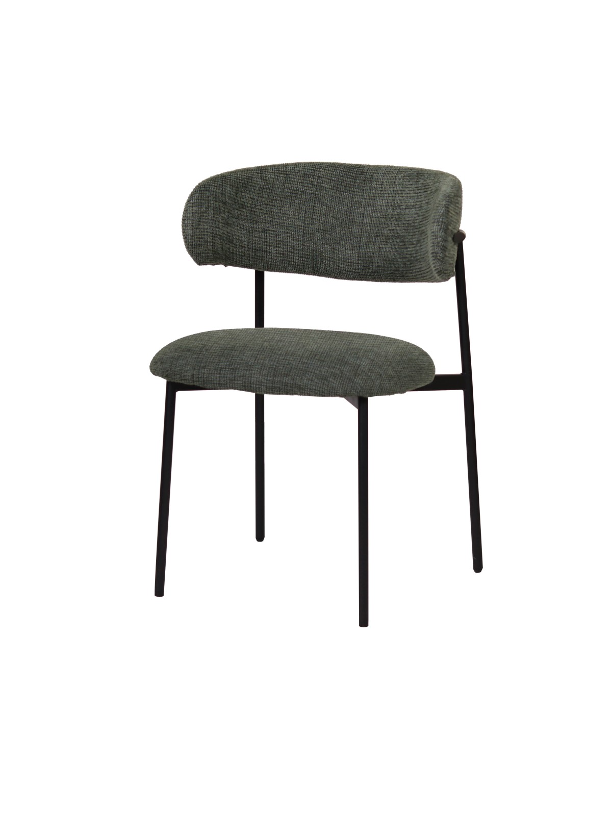 KELLY Chaise de Salle à Manger Minimaliste en Tissu Bouclé Côtelé ...