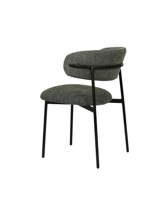 KELLY Chaise de Salle à Manger Minimaliste en Tissu Bouclé Côtelé ...