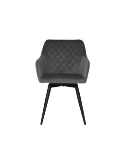 CARLO-SWI Swivel Quilted Velvet Dining Chair with Diamond Pattern