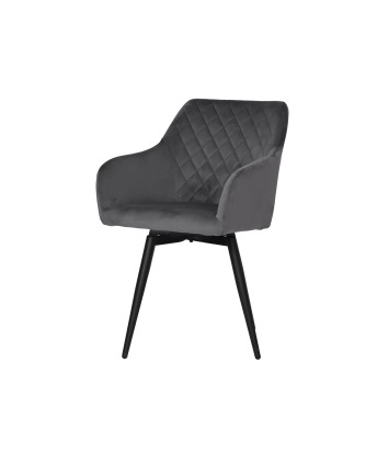 CARLO-SWI Swivel Quilted Velvet Dining Chair with Diamond Pattern