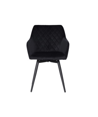 CARLO-SWI Swivel Quilted Velvet Dining Chair with Diamond Pattern
