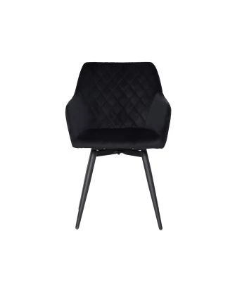 CARLO-SWI Swivel Quilted Velvet Dining Chair with Diamond Pattern