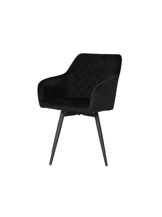 CARLO-SWI Swivel Quilted Velvet Dining Chair with Diamond Pattern