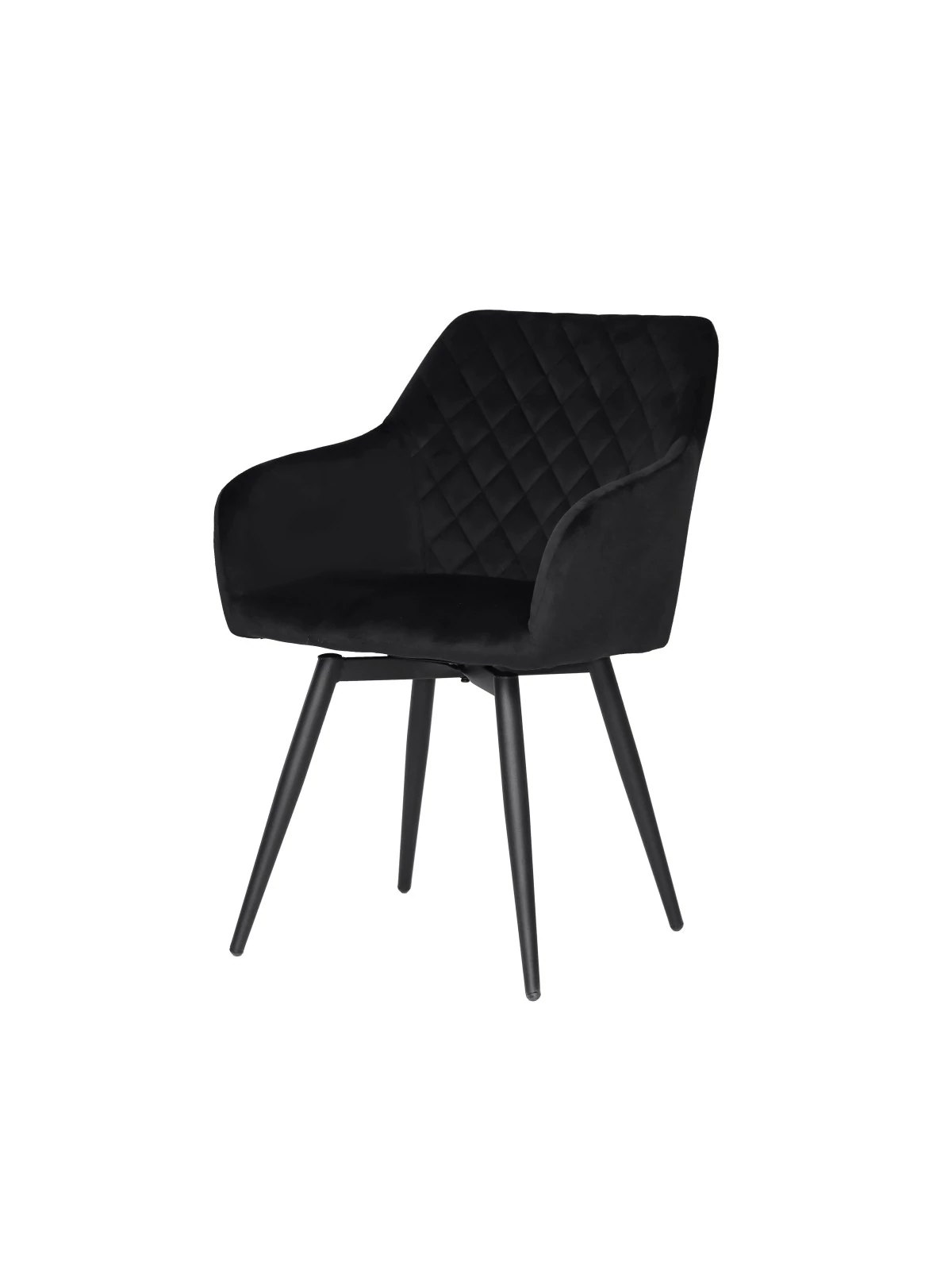 CARLO-SWI Swivel Quilted Velvet Dining Chair with Diamond Pattern