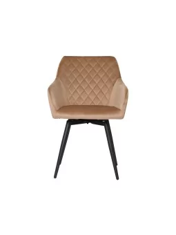 CARLO-SWI Swivel Quilted Velvet Dining Chair with Diamond Pattern