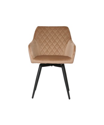 CARLO-SWI Swivel Quilted Velvet Dining Chair with Diamond Pattern
