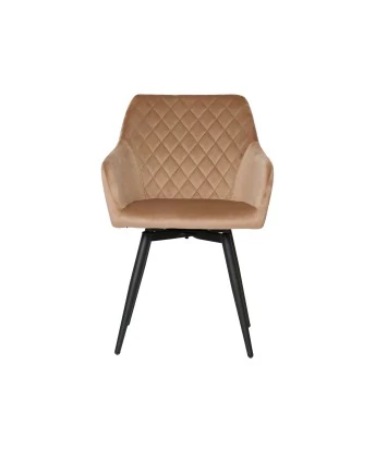 CARLO-SWI Swivel Quilted Velvet Dining Chair with Diamond Pattern