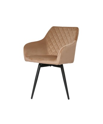 CARLO-SWI Swivel Quilted Velvet Dining Chair with Diamond Pattern