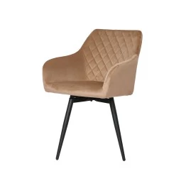 CARLO-SWI Chaise de Salle à Manger Pivotante en Velours Matelassé ...
