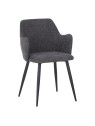 LANCE Contemporary Linen Dining Chair with Armrests