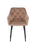 MARIO Fauteuil en Velours Capitonné au Style Contemporain Chaise d...