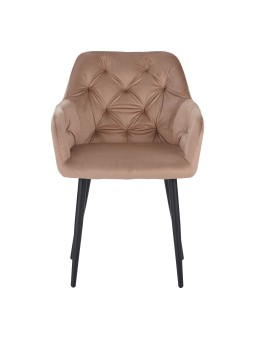 MARIO Fauteuil en Velours Capitonné au Style Contemporain Hauteur: ...