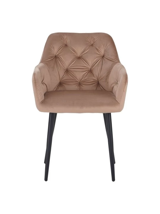 MARIO Fauteuil en Velours Capitonné au Style Contemporain Chaise d...