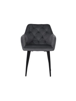 MARIO Fauteuil en Velours Capitonné au Style Contemporain Hauteur: ...