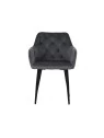MARIO Fauteuil en Velours Capitonné au Style Contemporain Chaise d...