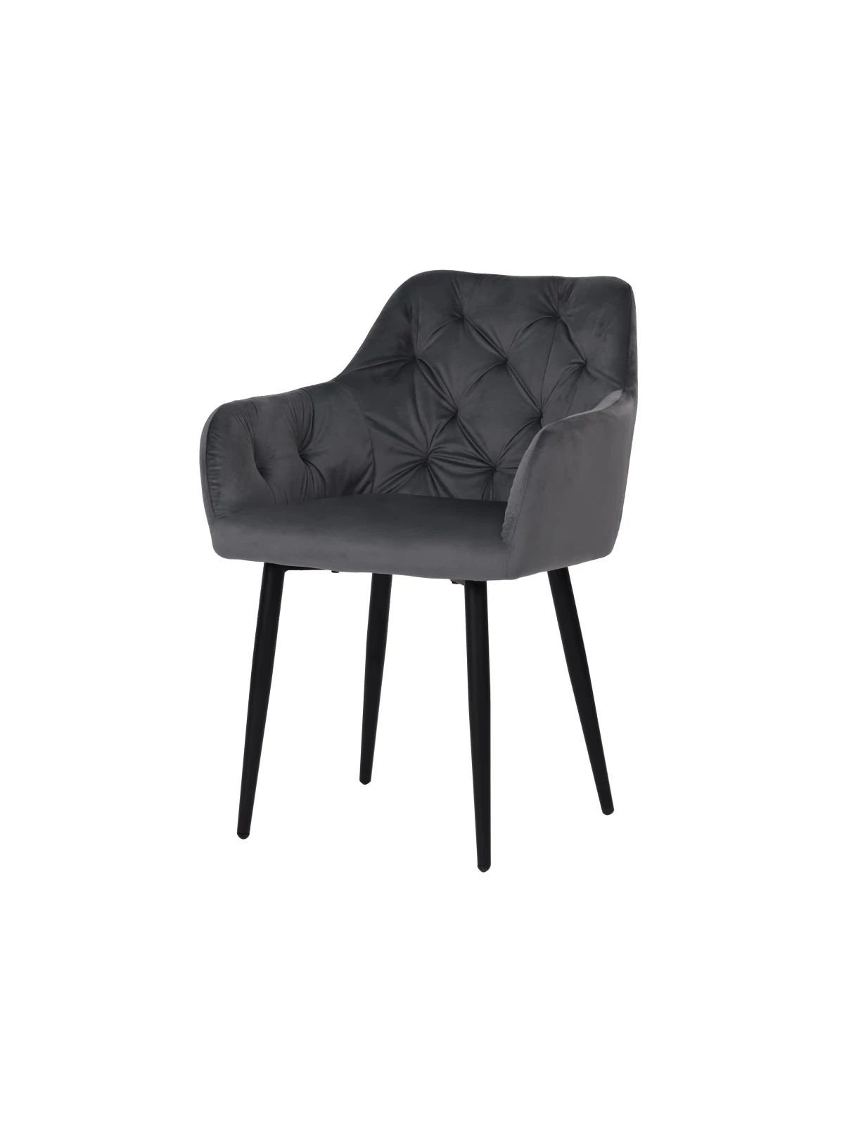MARIO Fauteuil en Velours Capitonné au Style Contemporain Chaise d...