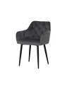 MARIO Fauteuil en Velours Capitonné au Style Contemporain Chaise d...