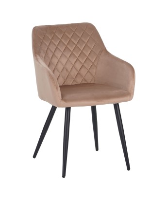 FLINDY Quilted Velvet Dining Chair with Diamond Pattern