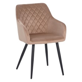 FLINDY Quilted Velvet Dining Chair with Diamond Pattern