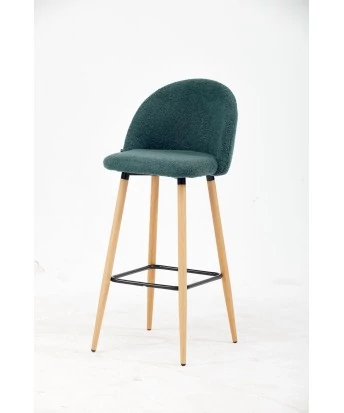 Modern Teddy Fabric Bar Stool | Nordic Kitchen Counter Chair with N...