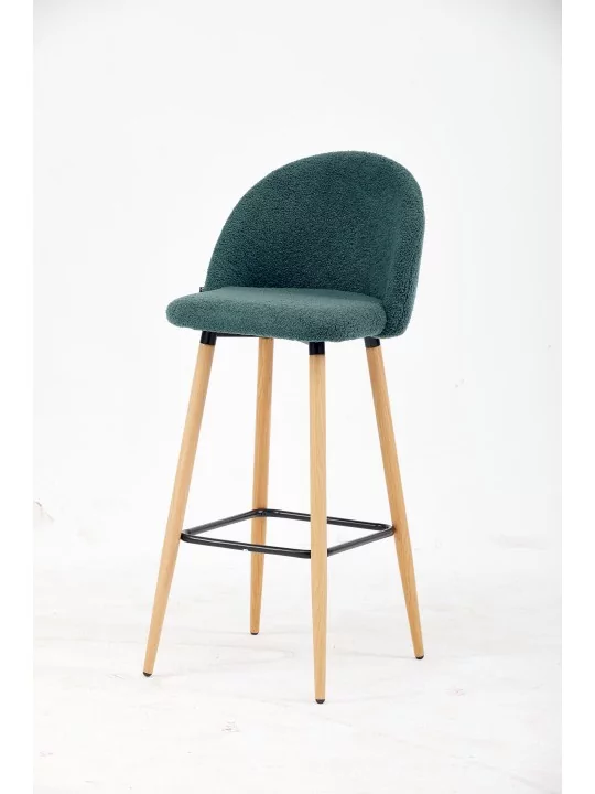MALIBU Tabouret de Bar en Tissu Teddy | Chaise Haute de Cuisine Nor...