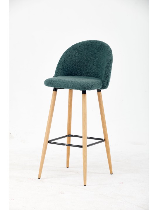 MALIBU Tabouret de Bar en Tissu Teddy | Chaise Haute de Cuisine Nor...