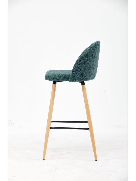 MALIBU Tabouret de Bar en Tissu Teddy | Chaise Haute de Cuisine Nor...