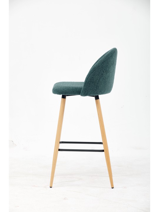MALIBU Tabouret de Bar en Tissu Teddy | Chaise Haute de Cuisine Nor...