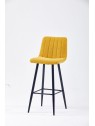Modern Channel-Tufted Bar Stool | Teddy Fabric Kitchen Counter Chai...