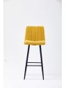 Modern Channel-Tufted Bar Stool | Teddy Fabric Kitchen Counter Chai...
